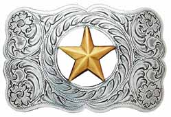 37232 Cutout Star in a Wavy Rectangular buckle